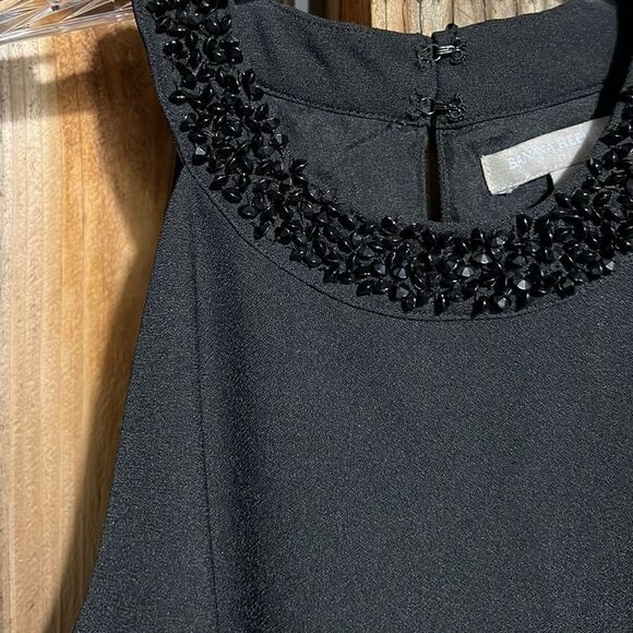Banana Republic factory dress black beading lined evening Sz 4 FIRM on PRICE - Picture 2 of 4